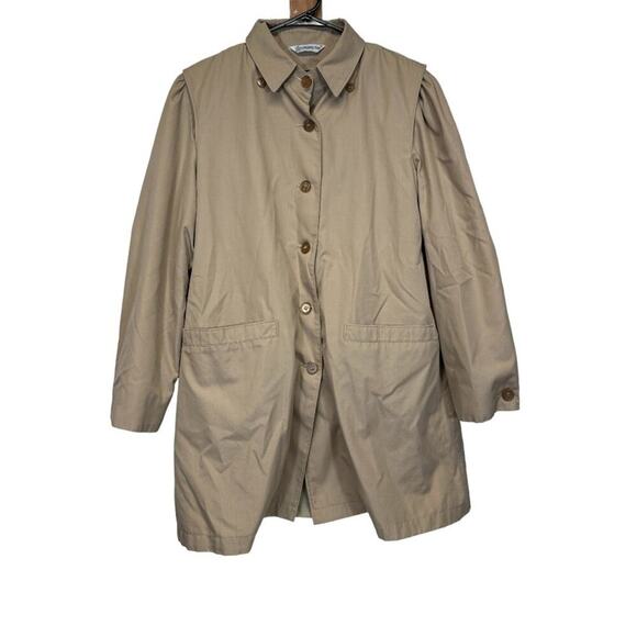Vintage London Fog Tan Long Sleeve Spring Car Coat‎ Size 10 - Picture 1 of 15